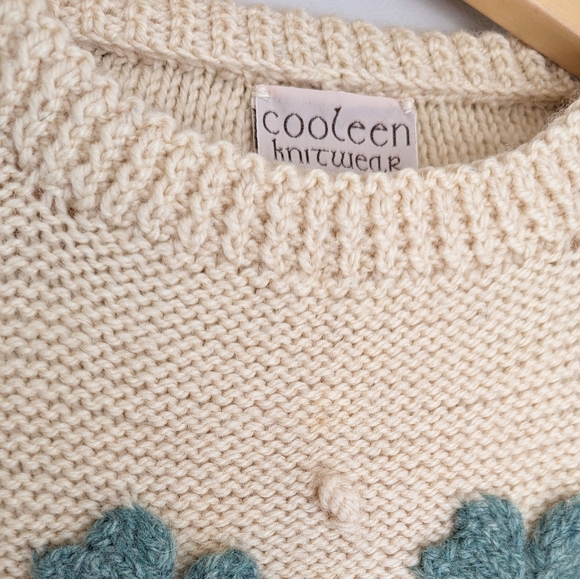 🇮🇪 Vintage Cooleen Shamrock Wool Aran Sweater Made In Ireland St Patrick's Day - Picture 13 of 15